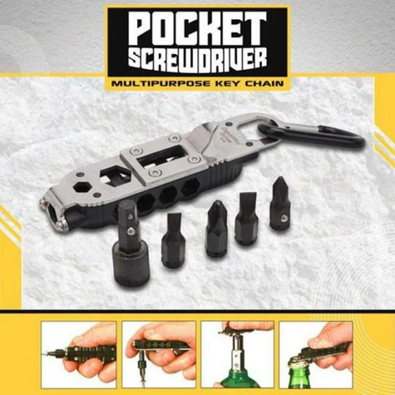 Survival Tool, Multifunction Keychain Screwdriver Wrench, LED Flashlight Bottle Opener Plier Knife Portable Outdoor Camping Gear