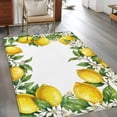 thumbnail image 2 of Summer Lemons Area Rugs 3'x5', Washable Small Throw Rugs for Living Room Bedroom, Fruits White Flowers Farmhouse Country Indoor Outdoor Rug Non-Slip Low Pile Carpet Runner Reversible Floor Mats, 2 of 8