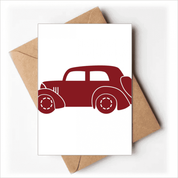 Geometric Classic Cars Red Outline Greeting Cards You are Invited Invitations