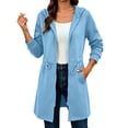 thumbnail image 5 of aohooy Cinched Waist Hoodie for Women Full Zip Up Long Tunic Sweatshirts Fall Oversized Drawstring Waist Hoodies with Pocket 2026 Blue,S, 5 of 9