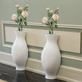 thumbnail image 6 of Tall Narrow Vase, Sleek Split Vase, Modern Floor Vase, Decorative Gift, Vase for Interior Design, 24.5 Inch Vase for Wedding Dinner Table Party Living Room Office Bedroom, Set of 2 White, 6 of 6
