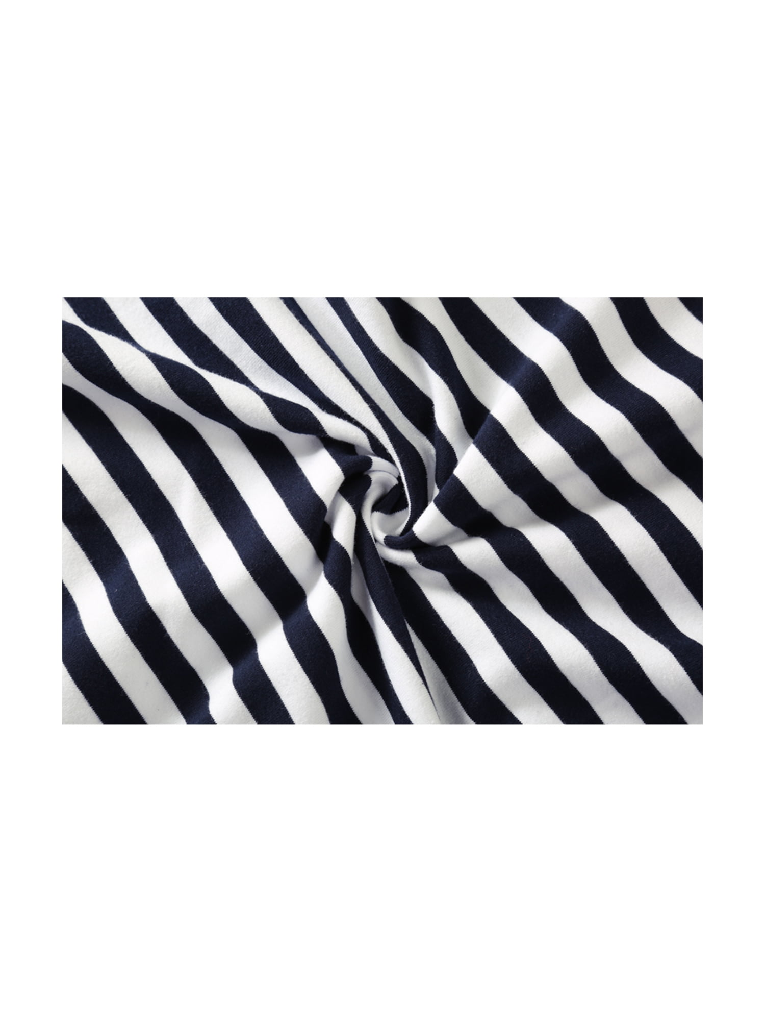 Unique Bargains Men's Long Sleeve Pullover Top Crew Neck Striped T-Shirts 50 Navy Blue