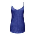 thumbnail image 3 of HNMKIU Women's Fashionable Loose Fit Sequin V-Neck Sleeveless Casual Top for Daily Wear Blue,M, 3 of 4