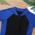 thumbnail image 6 of Aislor Kids Boys Girls One Piece Short Sleeve Zippered Wetsuit UV Sun Protection Rash Guard Swimwear A Blue&Black 16, 6 of 7