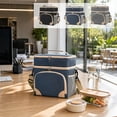 thumbnail image 6 of Btomtd Double Layer Insulated Lunch Bag with Multiple Pockets, Shoulder Strap Lunch Box for Work, Picnic, Students Daily Use, Gray, 6 of 7