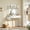 White, variant on KATHY&BOB Modern Vanity Makeup Desk with LED Light, Freestanding Ladder Vanity Table with 2 Fabric Drawers & Side Bag, Home Office Desk with Power Outlet, Arched Design Open Shelf, White (No Mirror)