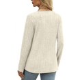 thumbnail image 6 of Women's Sweater Long Sleeve Shirt V Neck Button Top Autumn Fashion Winter Clothing, 6 of 9