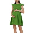 thumbnail image 2 of Lucakuins Vestido de Maternidad para Mujer, Mini Vestido de Embarazo con Cuello Redondo y Cuello Redondo para Casual Diario Lucakuins moda, 2 of 9