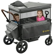 BabyVista Wagon Stroller All-Terrain for 2 Kids with Canopy, Parents Organizer, Adjustable Handlebar, Compact Foldable Baby Stroller Collapsible Toddler Stroller