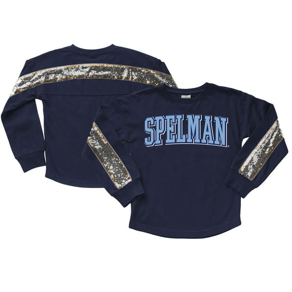 Girls Youth Gameday Couture Navy Spelman College Jaguars Guess Who's Back Long Sleeve T-Shirt