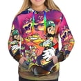 thumbnail image 2 of Lsque Mario Pattern Casual Women's Hoodie,Hooded Sweatshirt with Kangaroo Pocket,Pullover Hoodie with Eye-catching Drawstrings-Medium, 2 of 8