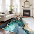 thumbnail image 2 of 5'x8' Area Rugs, Black Green Marble Indoor Outdoor Area Rug for Living Room Bedroom, Modern Abstract Aesthetics Luxury Washable Bathroom Rugs Kitchen Floor Carpet Mats Home Decor Aesthetic, 2 of 8