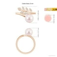 thumbnail image 5 of ANGARA Japanese Akoya Cultured Pearl Olive Leaf Wrap Ring in 14K Rose Gold for Women | June Birthstone, Birthday, Anniversary, Jewelry Gift for Women | Pearl Ring, 5 of 8