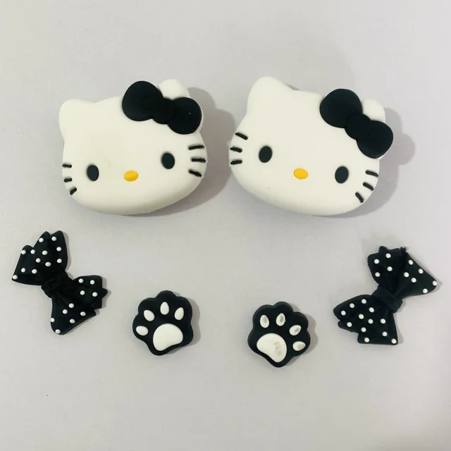 Sanrio Hello Kitty Shoe Accessories DIY Cartoon PVC Soft Rubber Sandal Accessories Shoe Flower Children's Birthday Gift