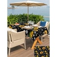 thumbnail image 5 of Outdoor Tablecloth with Umbrella Hole for Patio/Picnic/Party/Camping, Black Yellow Sunflower Waterproof Table Cloth Rectangle Table Cover Washable, Summer Botanical Farmhouse Floral (60"x 84"), 5 of 8
