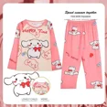 thumbnail image 3 of Conjunto de pijama de dibujos animados para niños, ropa de casa, pantalones de manga larga, cuello redondo, cómodo, Kawaii, regalo para niños, Kuromi Pochacco Hellokittys, 3 of 5