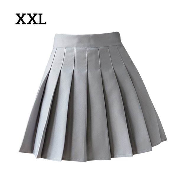 Falda plisada Mini uniforme de colegiala de tenis de cintura alta con pantalones cortos, gris, XXL Yuarrent AP001094-20
