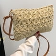 thumbnail image 1 of Bolso de mano para mujer Bolso de viaje femenino simple de paja de moda (beige), 1 of 8