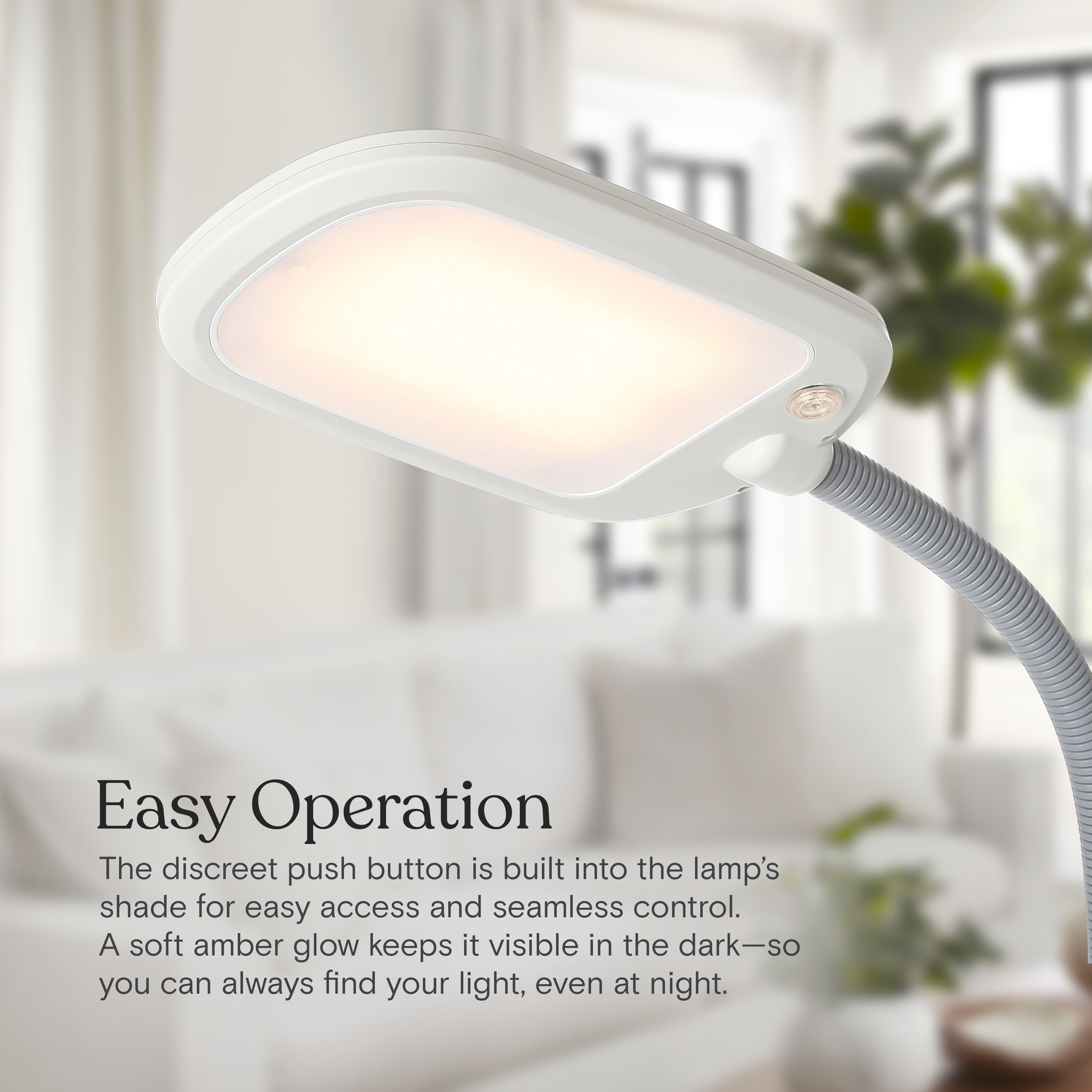 Brightech Litespan Slim LED Lamp, Modern Floor Reading Lamp Over Chair for Living Rooms & Offices, Tall Lamp with Adjustable Gooseneck, Crafts Work Light, Dimmable Standing Lamp for Bedroom - White