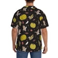 thumbnail image 3 of Honeii yellow Pumpkin Corn for Men's Short-Sleeved Button-Up Collared Shirt Featuring A Pocket, Perfect for Beach Vacations, And Travel Adventures.-Large, 3 of 5