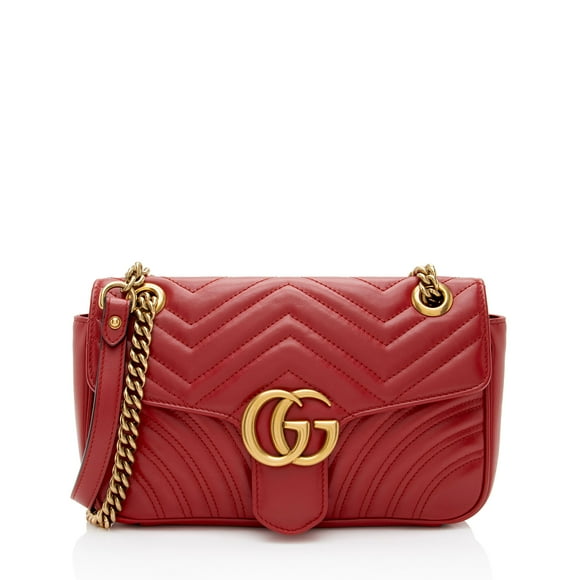 Pre-Owned Gucci Matelasse Leather GG Marmont Medium Flap Bag