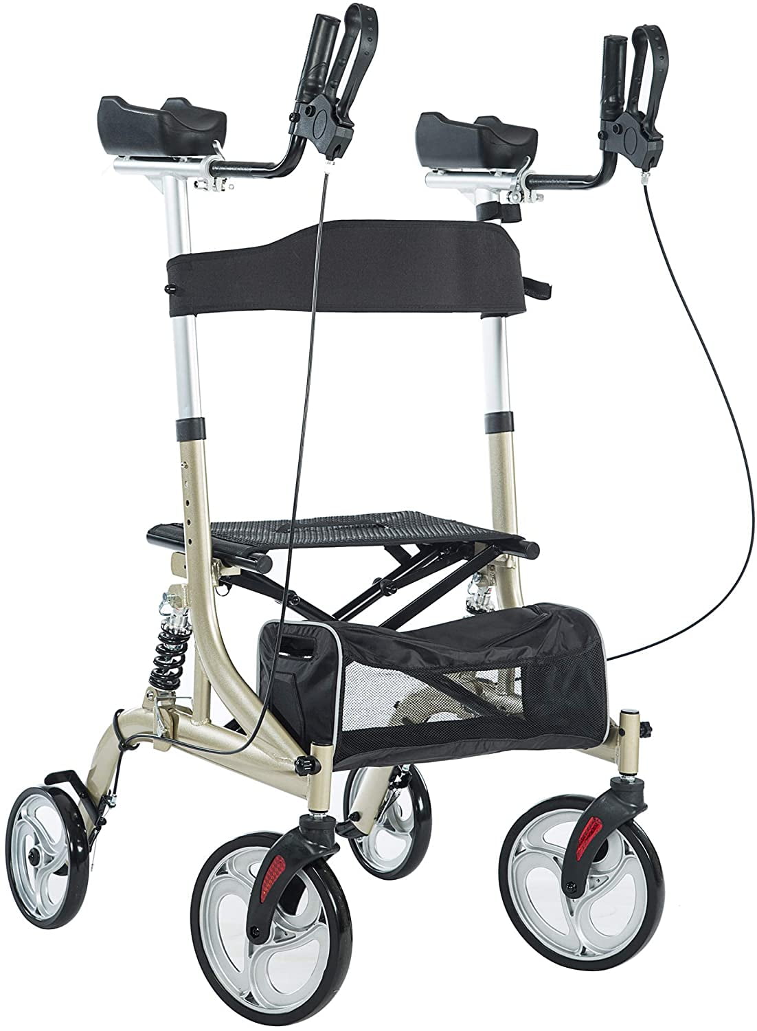 BEYOUR WALKER Upright Rollator Walker for Seniors with Shock Absorber