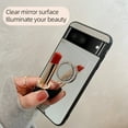 thumbnail image 6 of Bling Glitter Diamond Case for Google Pixel 7A, Women Girls Makeup Mirror Phone with Ring Holder Stand, Sparkle 3D Handmade Rhinestone Flexible TPU Bumper Cover,Silver, 6 of 11