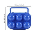 thumbnail image 3 of Blue 6 Grid Handle Egg Container For Refrigerator, Portable Eggs Holder Egg Carrier Tray With Lid For Camping Outdoor Picnic, Egg Storage Box Egg Clip Egg Box, 3 of 6