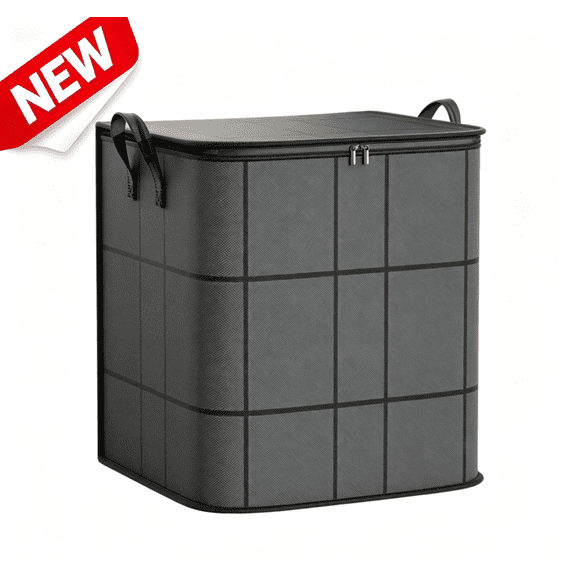 Clearance Large Zippered Storage Bag with Handles, Collapsible Moving Storage Bin for Clothes, Quilts, Bedding & Household Organization