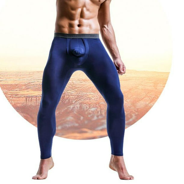 Fankiway Men'S Print Cotton Breathable Sports Leggings thermal Long Johns  Underwear Pants