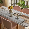 thumbnail image 3 of Brown Grey Vintage Table Cloths for 8 Foot Rectangle Tables, Retro Farmhouse Elegant Pastoral Patio Waterproof Elastic Fitted Tablecloths, Washable Rectangular Table Cover for Camping, 3 of 8
