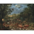 thumbnail image 2 of Franz Rösel Von Rosenhof 24x20 Black Ornate Framed Double Matted Museum Art Print Titled: Paradise Before the Fall of Man (1690 - 1695), 2 of 5