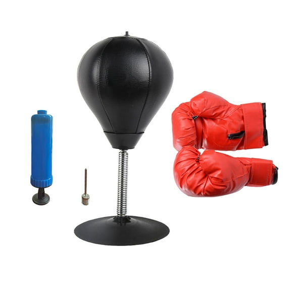 koolsoo Desktop Punching Bag Fitness Body Building with Gloves Funny Boxing Punch Ball