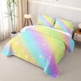 thumbnail image 3 of Erosebridal Rainbow Stars Line Twin Quilt Set,Glitter Print Galaxy Twin Coverlet Set For Girls,2 Pieces, 3 of 7
