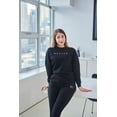 thumbnail image 2 of Revive Loungewear Chandail en Molleton à Manches Longues Col Rond Décontracté pour Femmes - Noir, Petit, 2 of 4
