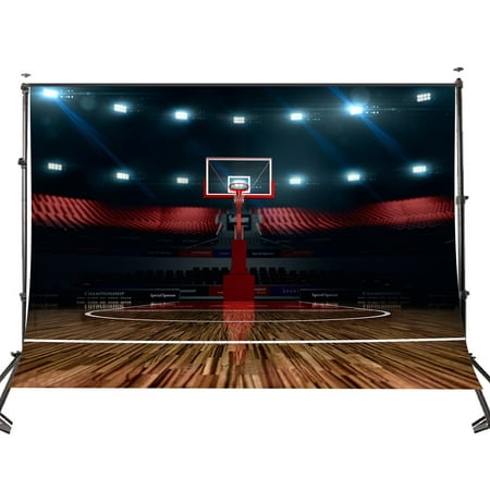 GreenDecor Polyster Basketball Court Background Indoor Photography Backdrop Sports Club Studio Photo Backdrop Props 5x7ft Room Mural