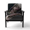 thumbnail image 4 of Designart "Hyperrealistic Purple Peony Blooms III" Purple Floral Peony Upholstered Accent Chair - Modern Arm Chair For Living Room, 4 of 5