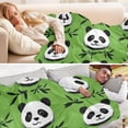 thumbnail image 5 of 70x55 Inches Glow in The Dark Blanket Cozy Throw Camping Blankets for Home and Outdoor Use Cute Panda Heads, 5 of 8