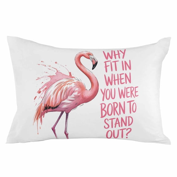 Pink Flamingo Throw Pillow Cover 12 x 20 Inch Decorative Pillow Cover Modern Art Watercolor Lumbar Pillowcase Seasonal Rectangle Cushion Case for Couch Sofa Bed Living Room
