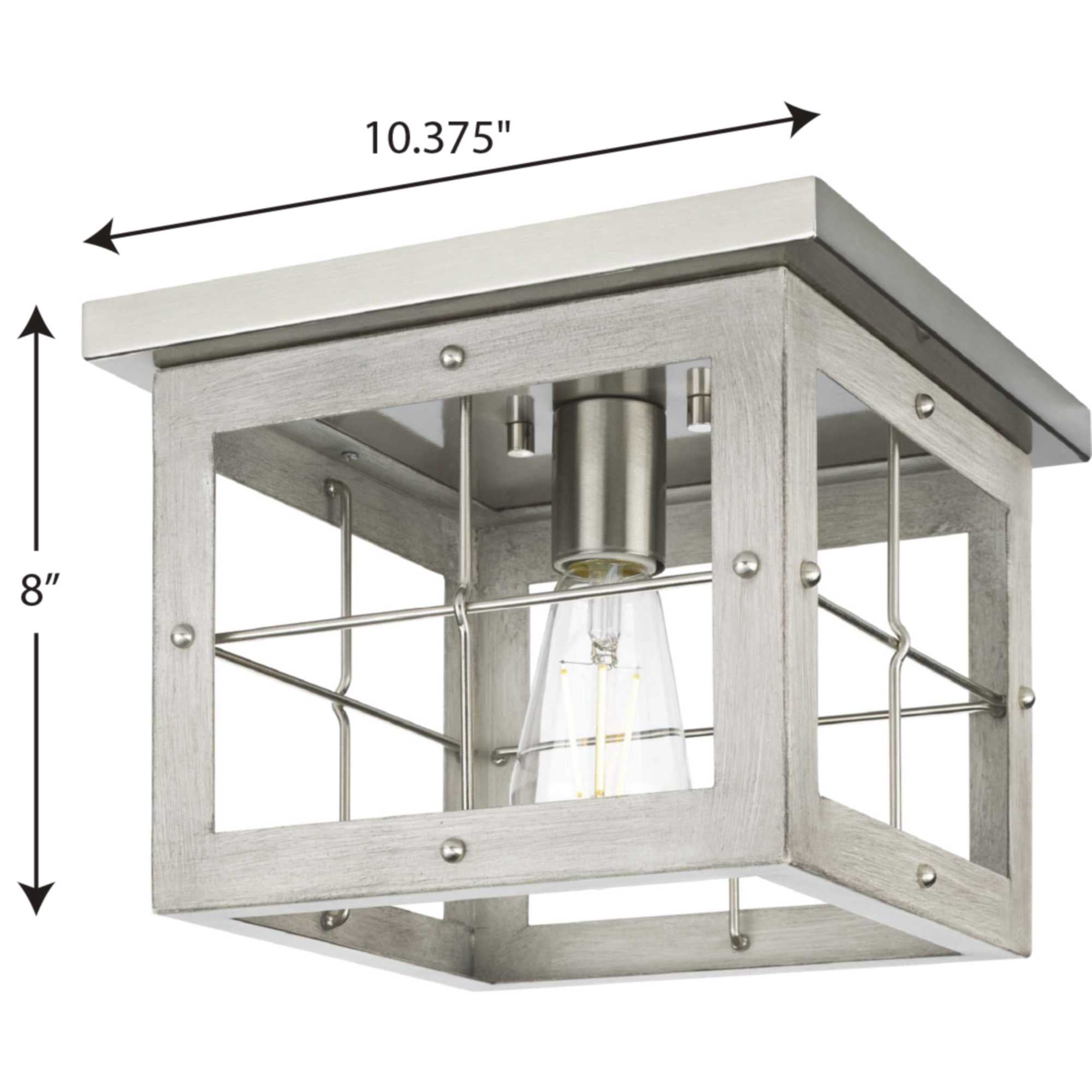 P350197-009-Progress Lighting-Hedgerow - 1 Light Flush Mount-Brushed Nickel Finish