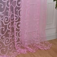 thumbnail image 3 of Mancro Fashion Floral Tulle Voile Door Window Curtains Drape Panel Sheer Scarf Valances,Pink, 3 of 4