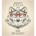 thumbnail image 3 of Ambesonne Keep Calm Duvet Cover Set, Hipster Wolf Be Smart, 2-Calking, Pale Mustard Taupe, 3 of 6