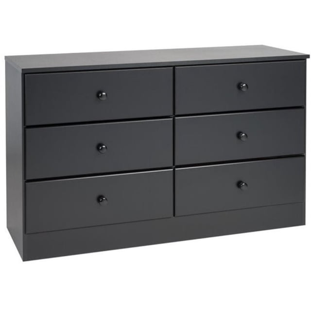 Wright Home Solid Wooden 6 - Drawers Dresser in Black Finish