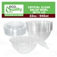 [300 PACK] 32oz Clear Disposable Salad Bowls with Lids Clear Plastic Disposable Salad
