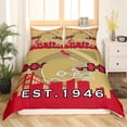 thumbnail image 3 of Funda nórdica King,Juego de cama Football Lovers,Funda nórdica Rugby para niños, 3 of 7