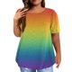 thumbnail image 1 of Gibobby Camiseta de manga corta para mujer Tops talla grande para mujer, túnica con estampado Floral verano, Tops primavera, camisas manga corta con cuello re(Naranja,XL), 1 of 4
