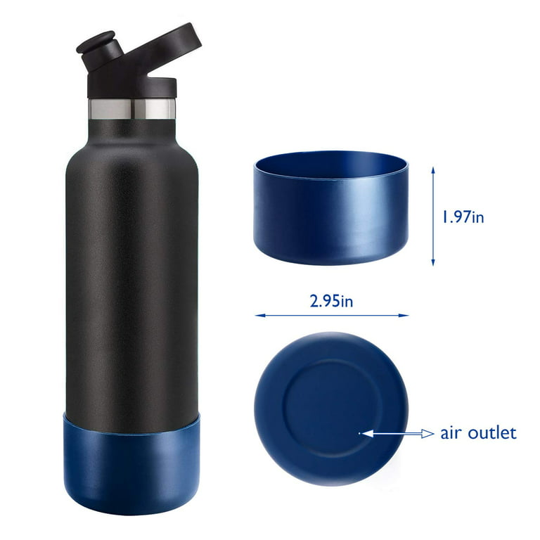 Protective Silicone Bottle Boot/Sleeve Hydro Flask Anti-Slip Bottom Cover Hot Us[12 to 24 Oz,Navy] Bonison