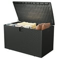 thumbnail image 2 of Kicctian 120 Gallon Outdoor Storage Box, Large Lockable Resin Deck Bin for Garden Tools, Patio Cushions & Pool Accessories, Black, 2 of 8