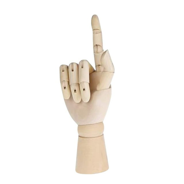 Mano de madera realista con dedos flexibles, modelo articulado, mano de maniquí, modelo de mano de artista seccionado oponible para dibujo artístico, derecha