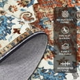 thumbnail image 4 of Hasoo 9' x 12' Area Rug for Living Room Boho Vintage Rug Non Slip Throw Rugs Floral Bedroom Rug, Blue/Orange, 4 of 5